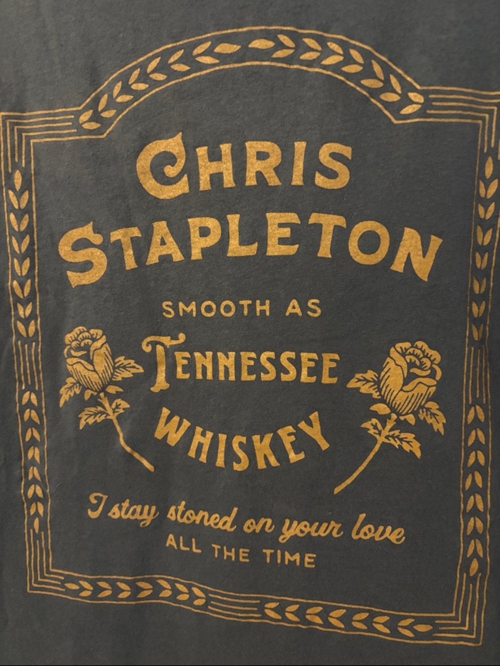 Chris Stapleton Dark Gray Tee Tennessee Whiskey XL - Picture 2 of 4